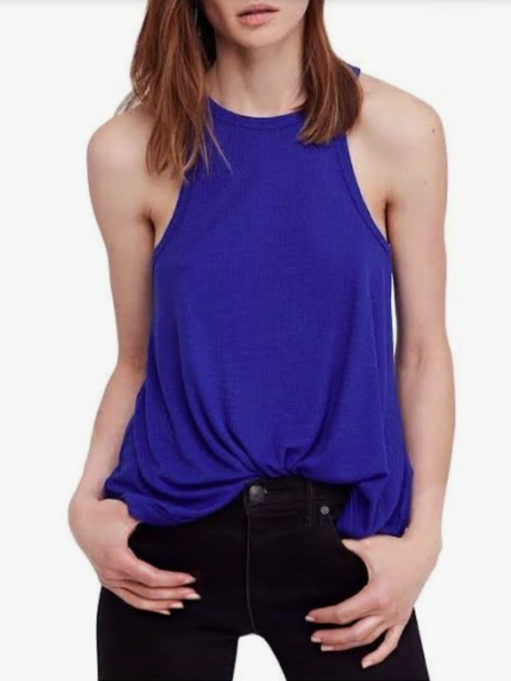 Free People Intimately Long Beach Tank Cobalt Blue size Medium